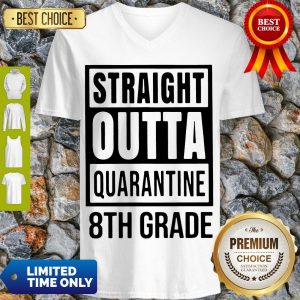 Awesome Straight Outta Quarantine 8th Grade V-neck