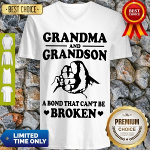 Grandma And Grandson A Bond That Can’t Be Broken White Version V-neck