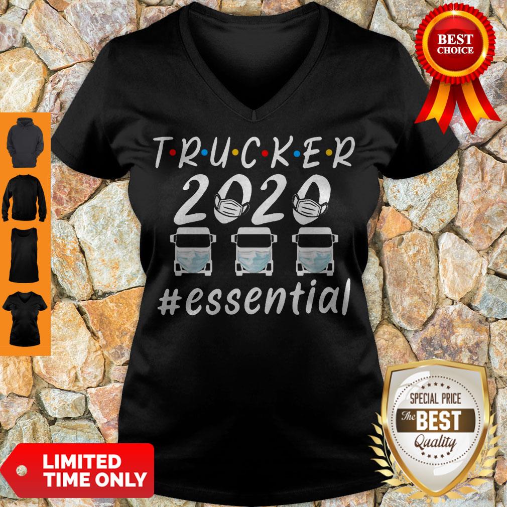 Awesome Trucker 2020 Essential Coronavirus V-neck Awesome Trucker 2020 Essential Coronavirus V-neck