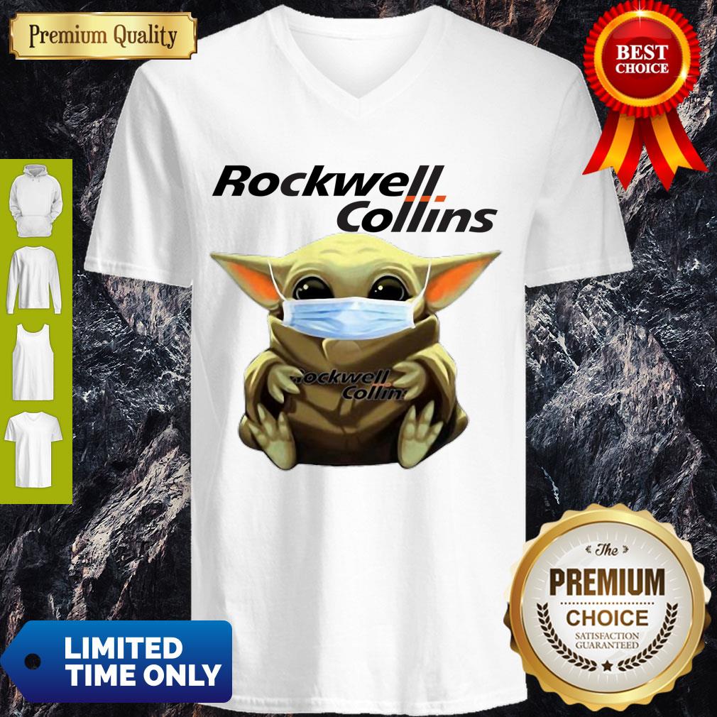 Premium Star Wars Baby Yoda Face Mask Hug Rockwell Collins V-neck Premium Star Wars Baby Yoda Face Mask Hug Rockwell Collins V-neck