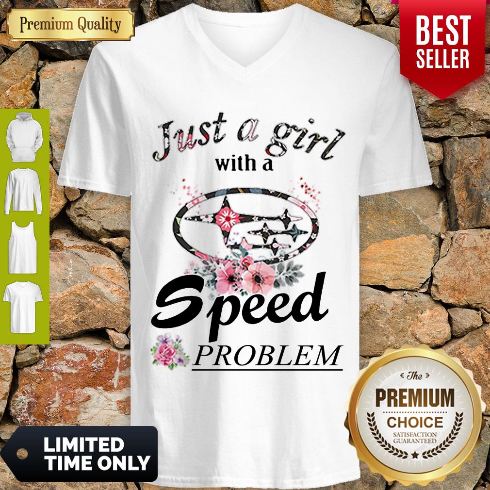 Top Flower Just A Girl With A Speed Problem Subaru V-neck Top Flower Just A Girl With A Speed Problem Subaru V-neck