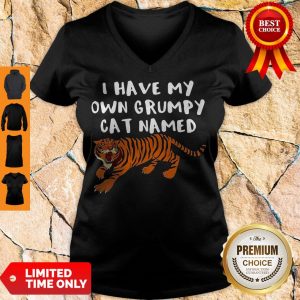Top I Have My Own Grumpy Cat Named Tiger V-neck