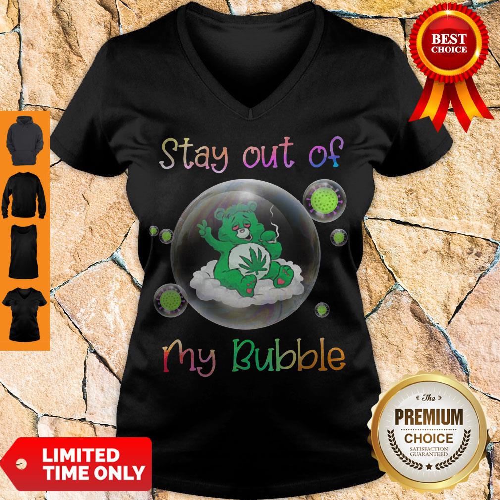 Official Bear Smoking Weed Stay Out Of My Bubble Coronavirus V-neck Official Bear Smoking Weed Stay Out Of My Bubble Coronavirus V-neck