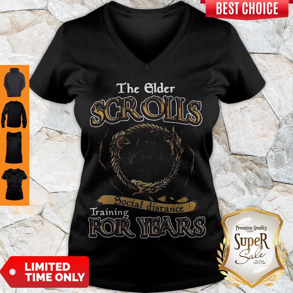 Nice The Elder Scrolls Social Distance Training For Years V-neck Nice The Elder Scrolls Social Distance Training For Years V-neck
