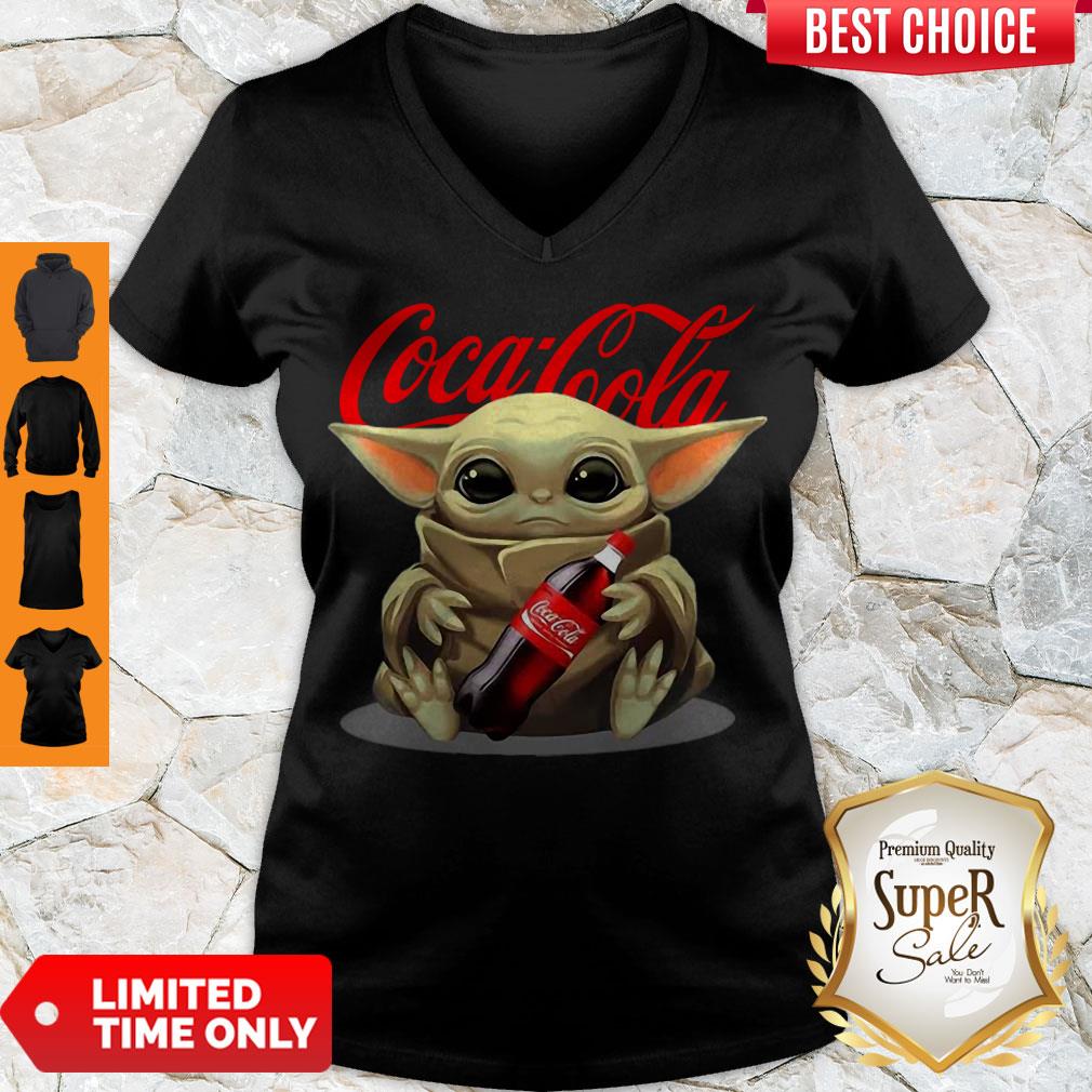 Top Star Wars Baby Yoda Hug Coca Cola V-neck Top Star Wars Baby Yoda Hug Coca Cola V-neck