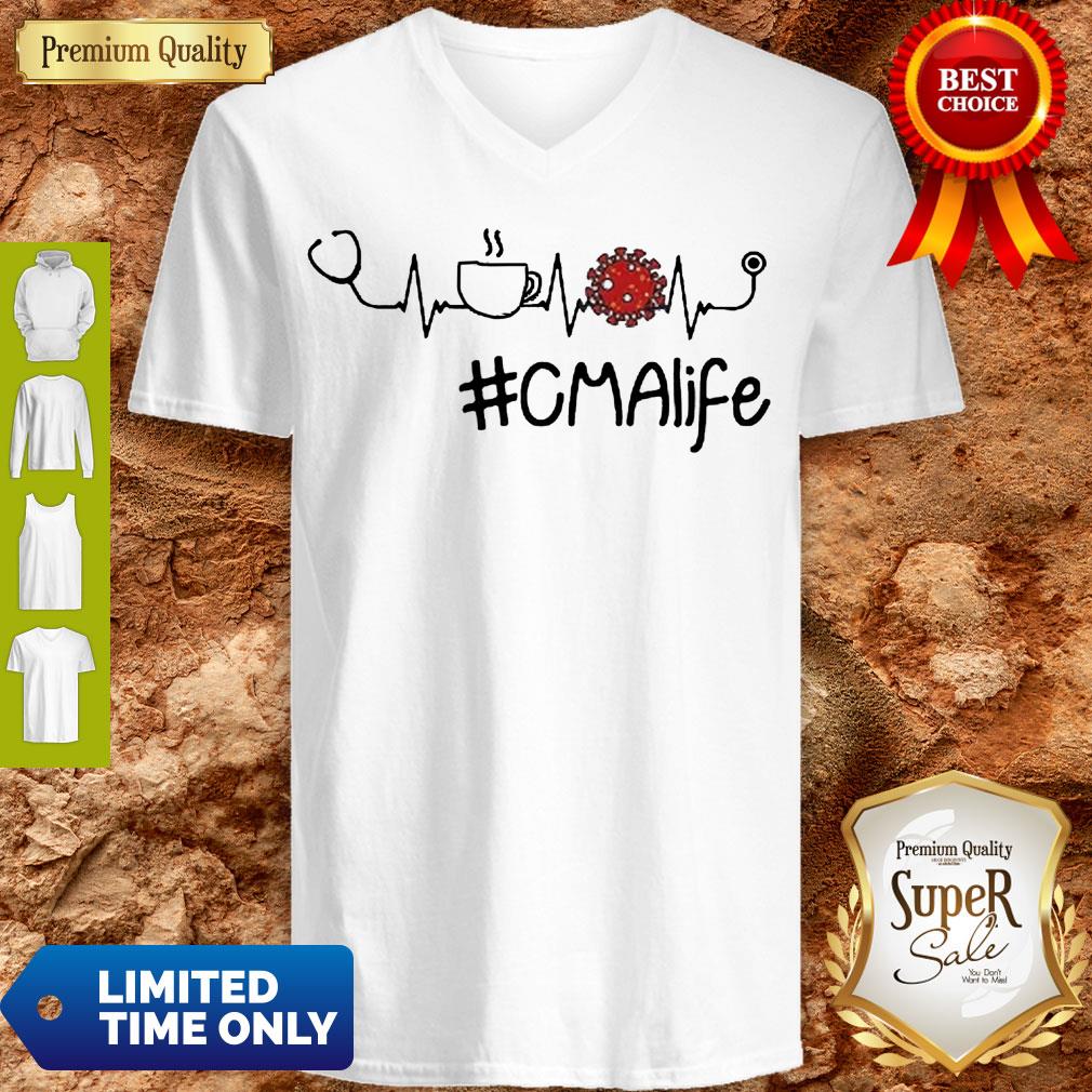 Official Heartbeat Cmalife Stethoscope Coffee Coronavirus V-neck Official Heartbeat Cmalife Stethoscope Coffee Coronavirus V-neck