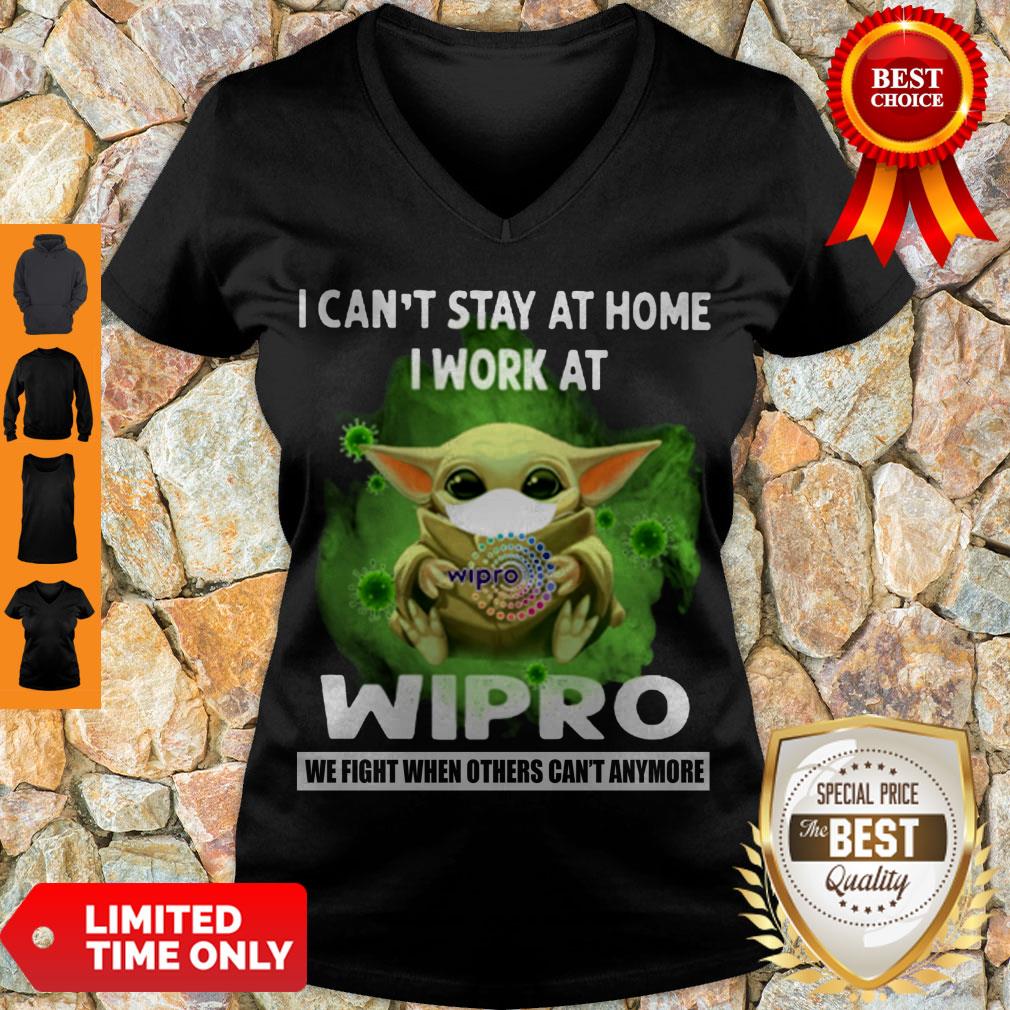 Nice Baby Yoda Mask I Can’t Stay At Home I Work At Wipro Covid 19 V-neck Nice Baby Yoda Mask I Can’t Stay At Home I Work At Wipro Covid 19 V-neck