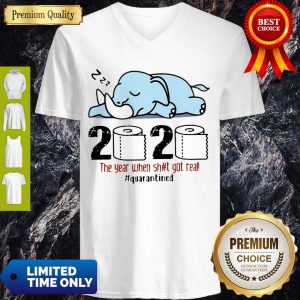 Nice Elephant 2020 The Year When Shit Got Real #Quarantined V-neck