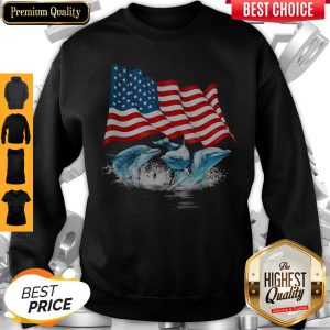 Dolphins American Flag Independence Day Sweatshirt