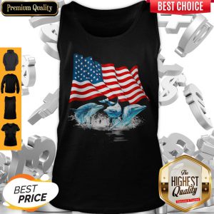 Dolphins American Flag Independence Day Tank Top
