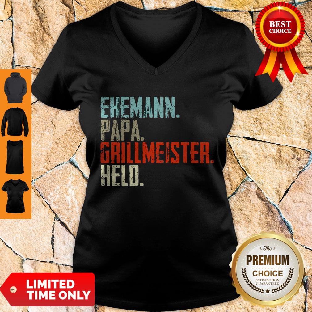 Ehemann Papa Grillmeister Held Vintage V-neck Ehemann Papa Grillmeister Held Vintage V-neck