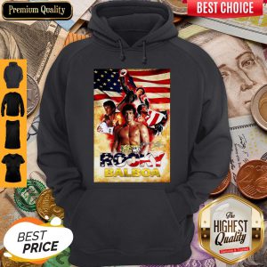 Rocky Balboa American Flag Independence Day Signatures Hoodie
