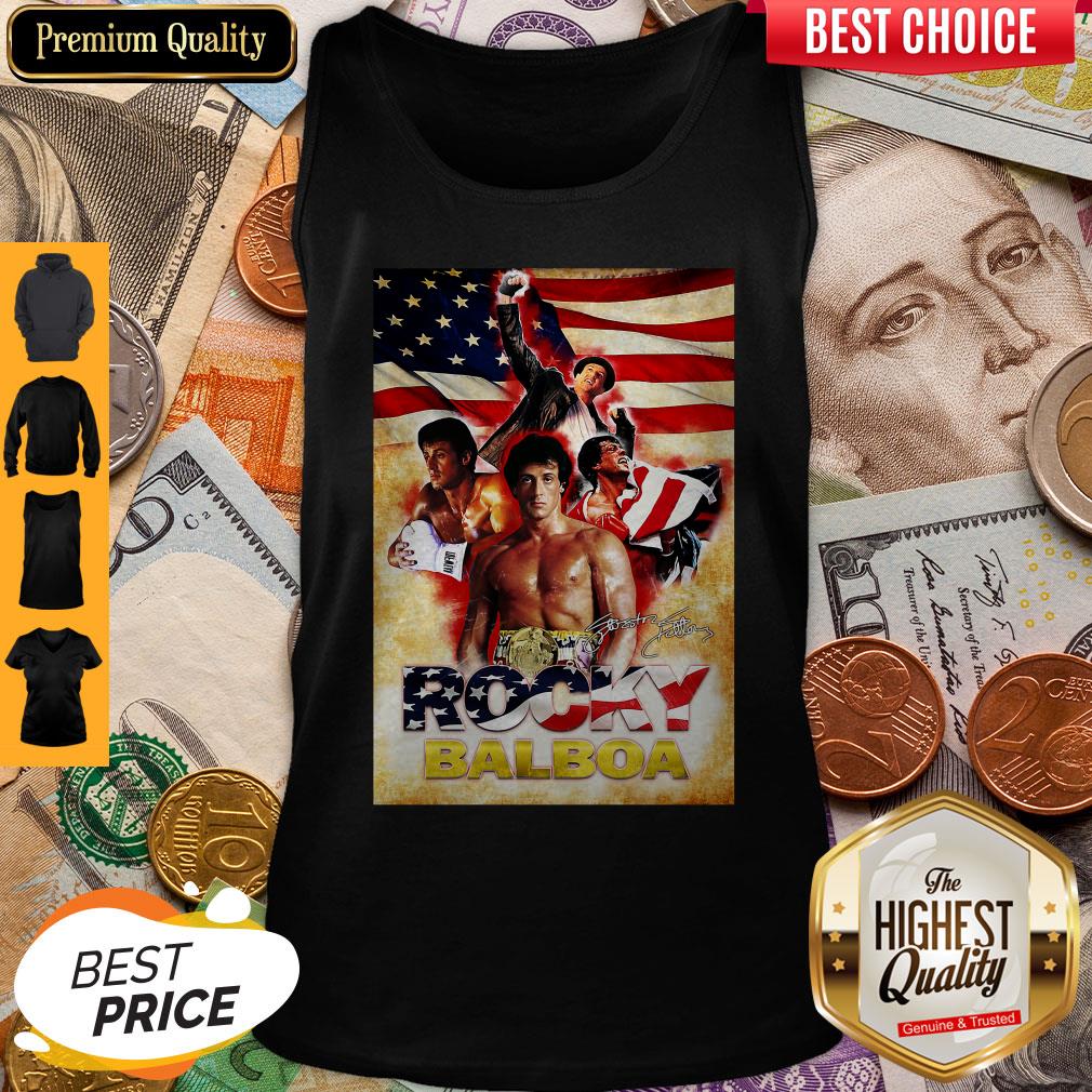 Rocky Balboa American Flag Independence Day Signatures Tank Top Rocky Balboa American Flag Independence Day Signatures Tank Top