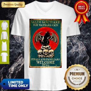 Salem Sanctuary For Wayward Cats Ferals And Familiars Welcome Est 1692 V-neck
