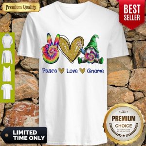 Funny Peace Love Gnome Diamond V-neck