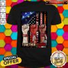 Black Live Matter Strong Hand Together We Rise American Flag Shirt
