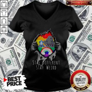 Blood Inside Me Stitch And Night Fury Stay Different Stay Weird V-neck