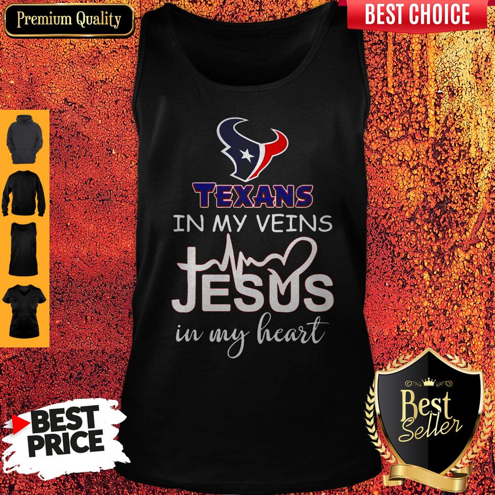 Houston Texans In My Veins And Jesus In My Heart Tank Top Houston Texans In My Veins And Jesus In My Heart Tank Top