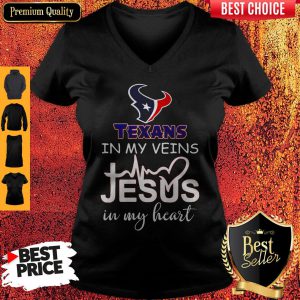Houston Texans In My Veins And Jesus In My Heart V-neck