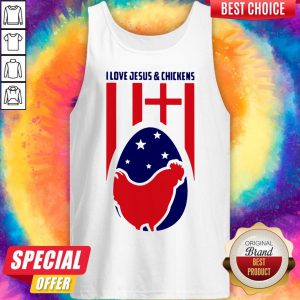 I Love Jesus And Chickens Farmer Tank Top