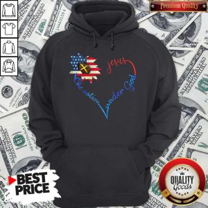 Independence Day Heart Sunflower America One Nation Under God Jesus Hoodie