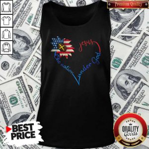 Independence Day Heart Sunflower America One Nation Under God Jesus Tank Top