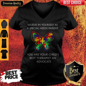 LGBT Butterfly Believe In Yourself As A Special Needs Parent V-neck