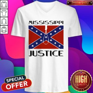 Mississippi Justice Confederate Flag V-neck