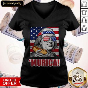Murica Benjamin Franklin Hot Dog V-neck
