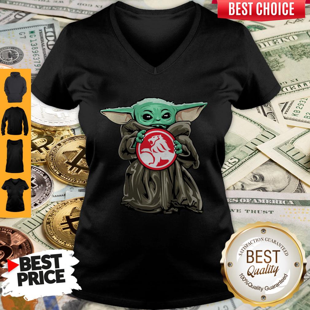 Nice Baby Yoda Hug Holden Logo V-neck Nice Baby Yoda Hug Holden Logo V-neck