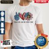 Peace Love Child Care Sunflower American Flag Shirt