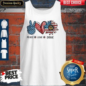 Peace Love Drive Sunflower American Flag Tank Top