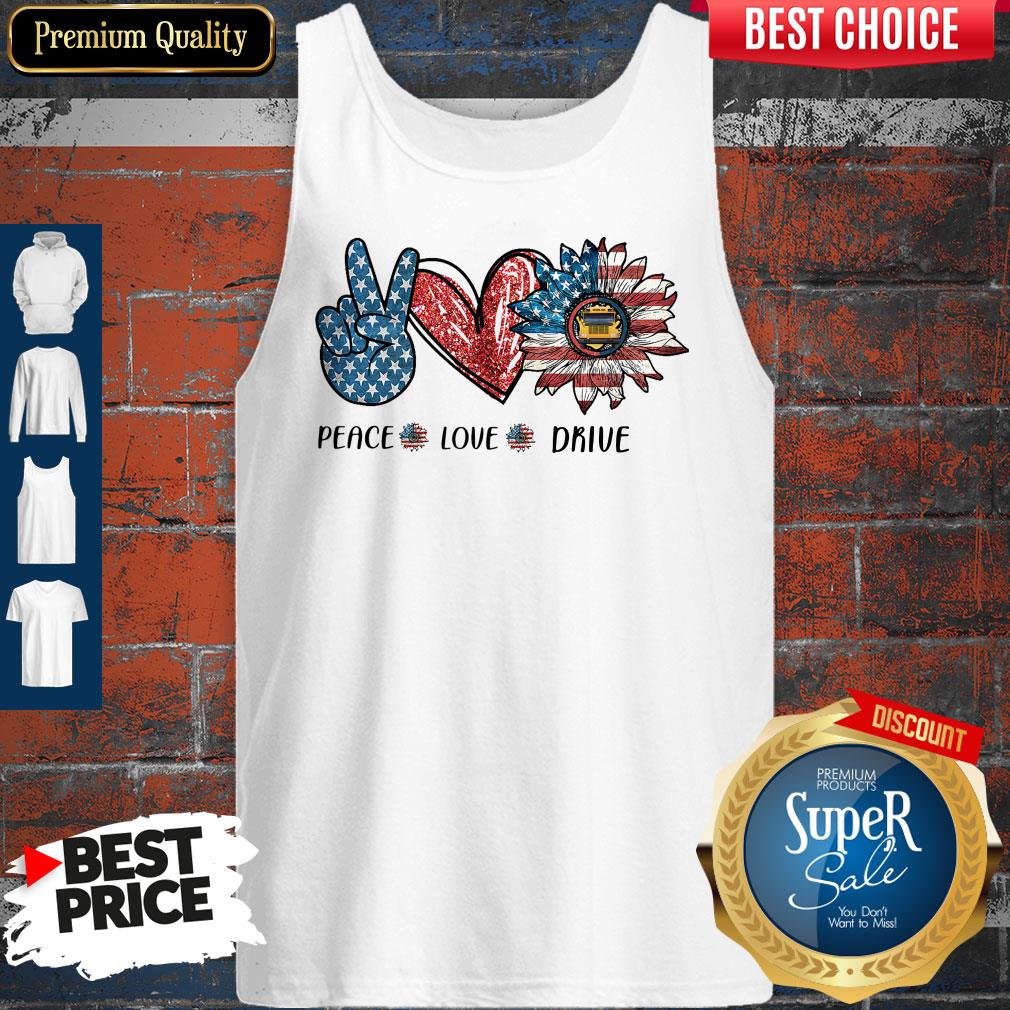 Peace Love Drive Sunflower American Flag Tank Top Peace Love Drive Sunflower American Flag Tank Top