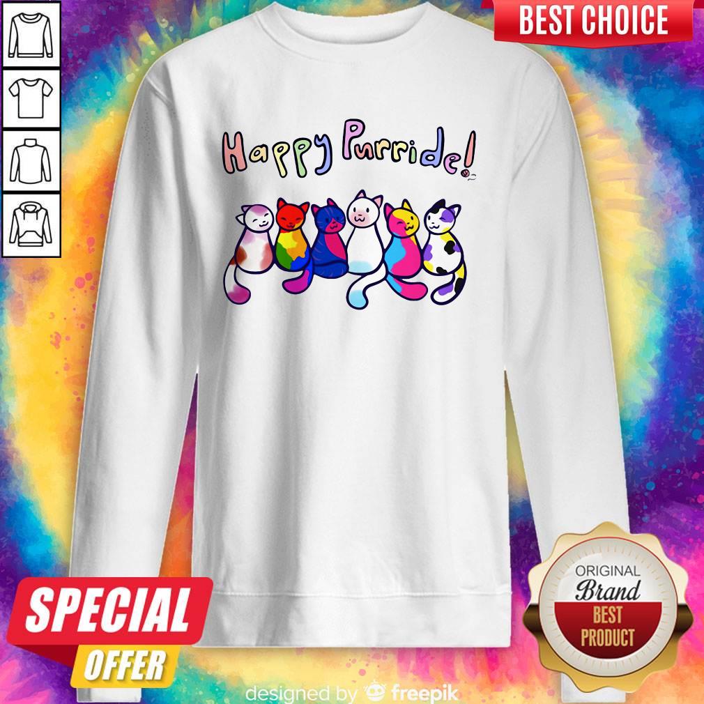 Premium Cats Happy Purride Sweatshirt Premium Cats Happy Purride Sweatshirt