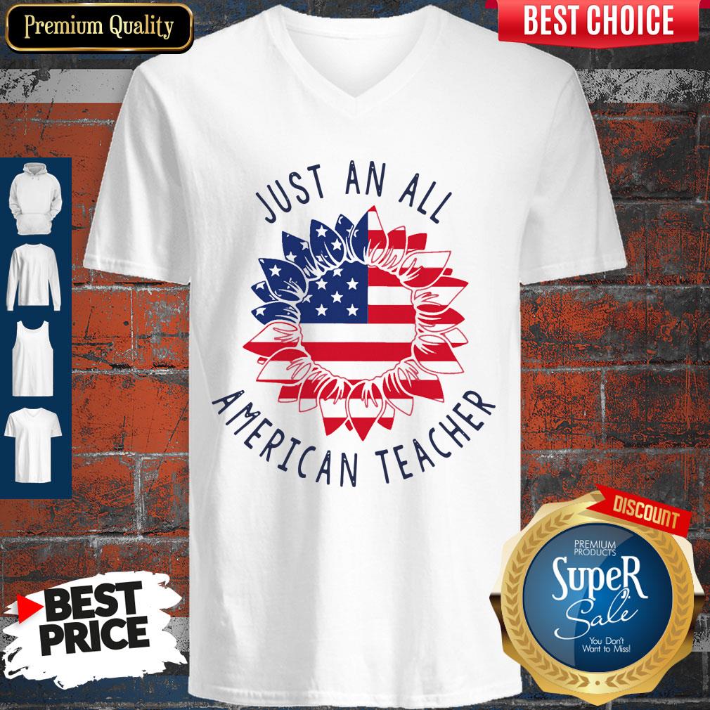 Premium Just An All American Teacher V-neck Premium Just An All American Teacher V-neck
