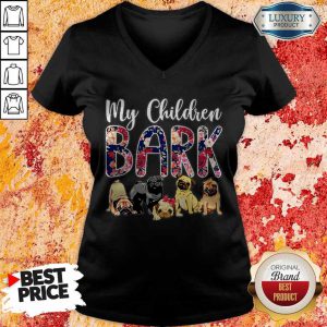 Pug Dogs My Children Bark V-neck