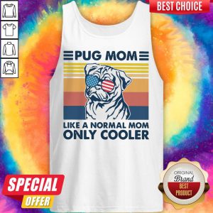 Pug Mom American Flag Veteran Independence Day Vintage Retro Tank Top