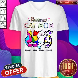 Purroud Cat Mom Peanut Finn Teddy Charlie V-neck