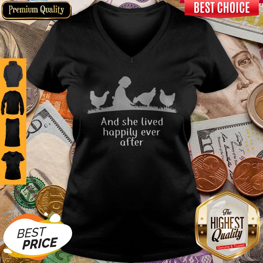 Top Awesome And She Lived Happily Ever After V-neck Top Awesome And She Lived Happily Ever After V-neck