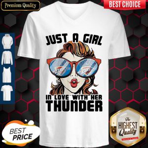Top Just A Girl In Love With Her Oklahoma City Thunder V-neck