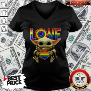 Top LGBT Love Baby Yoda V-neck