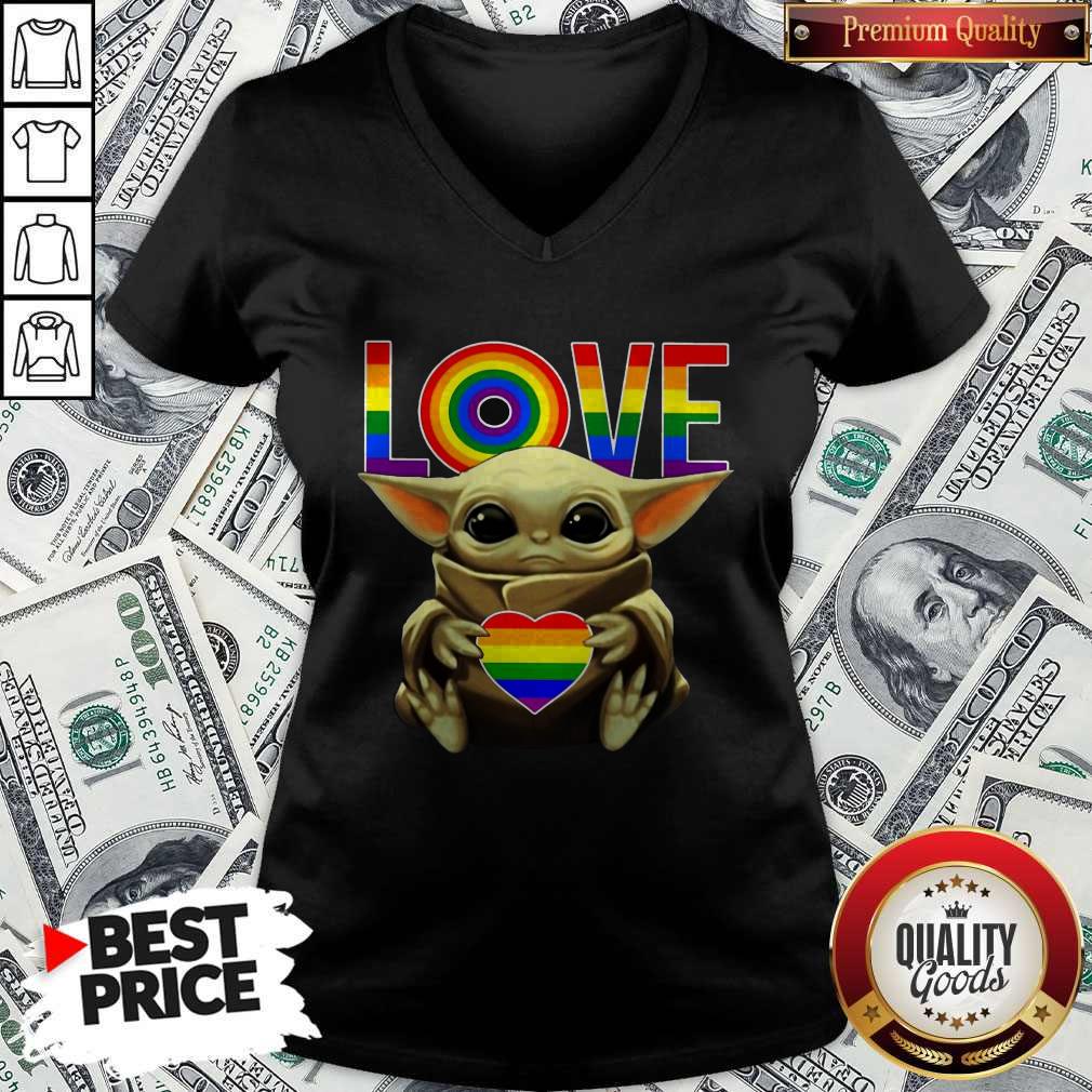 Top LGBT Love Baby Yoda V-neck Top LGBT Love Baby Yoda V-neck