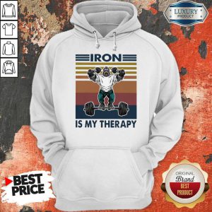Awesome Gorilla Iron Is My Therapy Fitness Vintage Hoodie