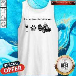 Awesome I’m A Simple Woman Wind Dog And Moto Tank Top