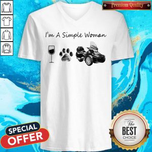 Awesome I’m A Simple Woman Wind Dog And Moto V-neck