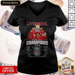 Liverpool F.C Premier League Champions 2020 Thank You For The Memories Signatures V-neck