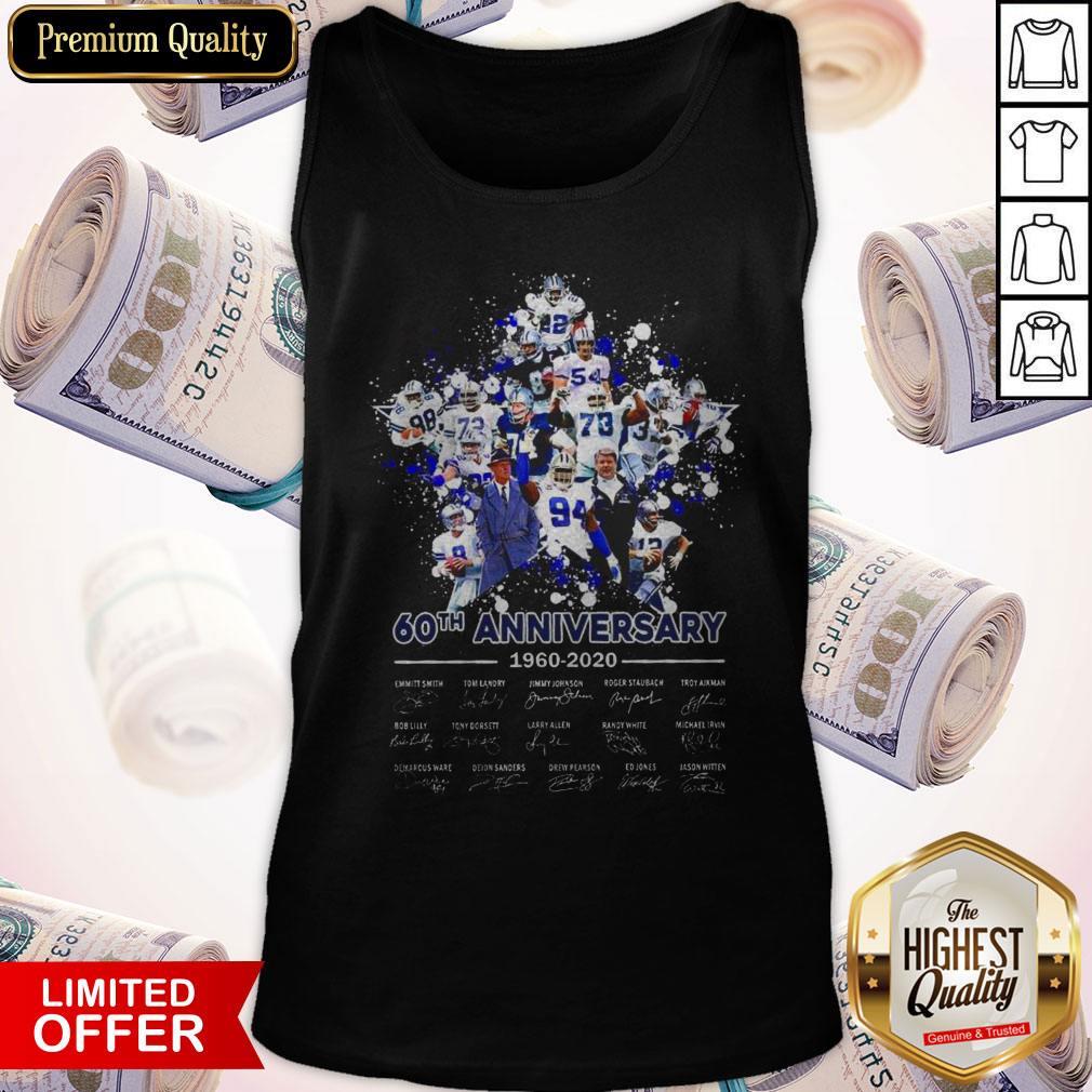 Nice Dallas Cowboys 60th Anniversary 1960 2020 Signatures Tank Top Nice Dallas Cowboys 60th Anniversary 1960 2020 Signatures Tank Top