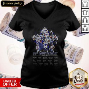 Nice Dallas Cowboys 60th Anniversary 1960 2020 Signatures V-neck