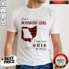 Super Nice Just A Missouri Girl Living In A Ohio World Map Shirt