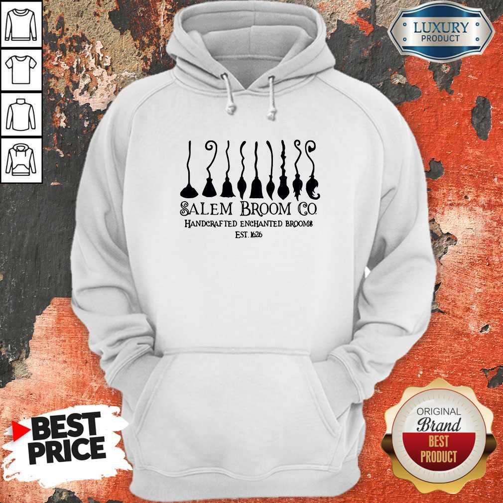 Cool Salem Broom Go Handcrafted Enchanted Brooms Est 1626 Halloween Hoodie